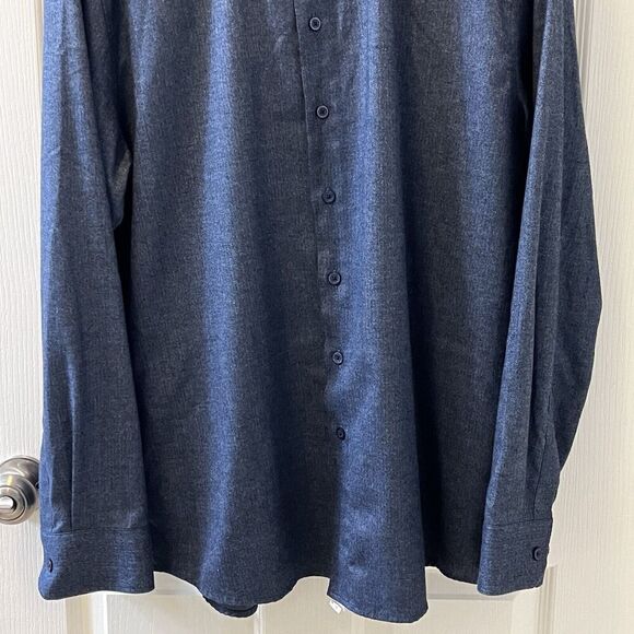 Haupt Germany Blue Button Down Long Sleeve Shirt Modern Fit Men's XL 17.5 43/44 - Picture 7 of 10